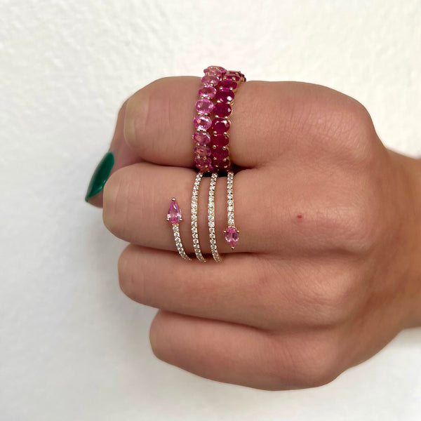 Pink Sapphire Eternity Band