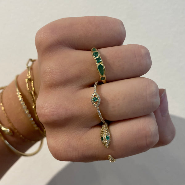 Emerald Evil Eye Ring