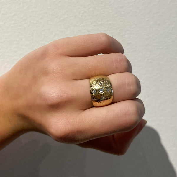 Gold Band with Diamonds