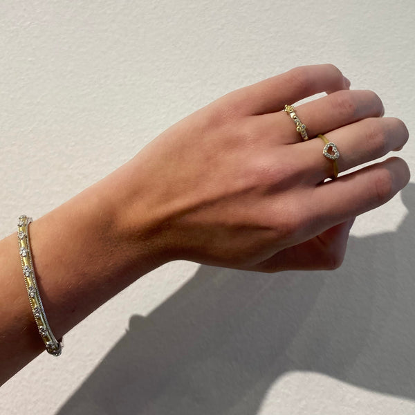 Mixed Metal Double Quad Stacker Ring