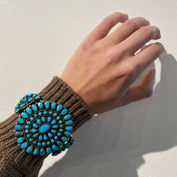 Vintage 1940's Turquoise Cluster Bracelet