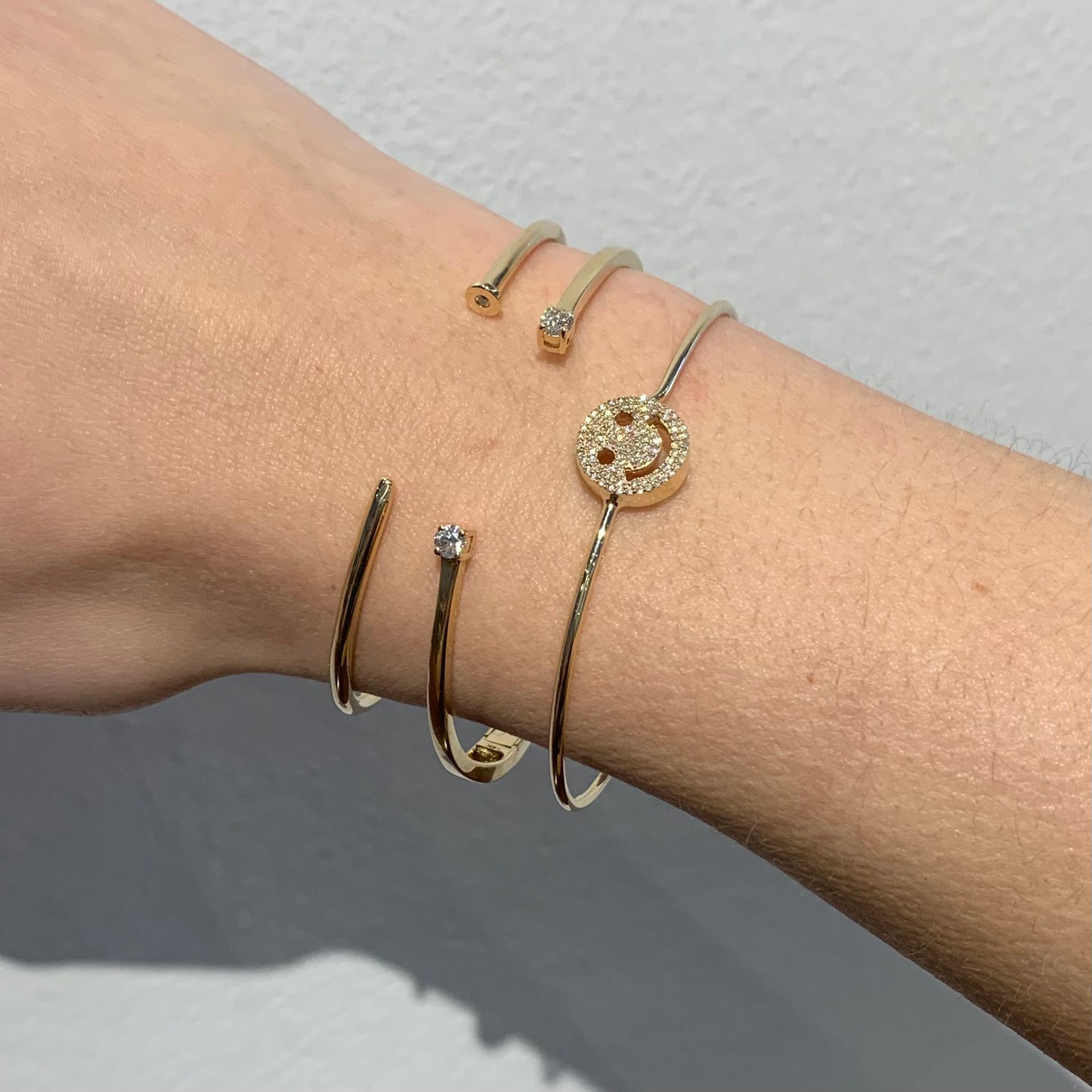 Gold Nail Cuff with Diamond Accent Bracelet