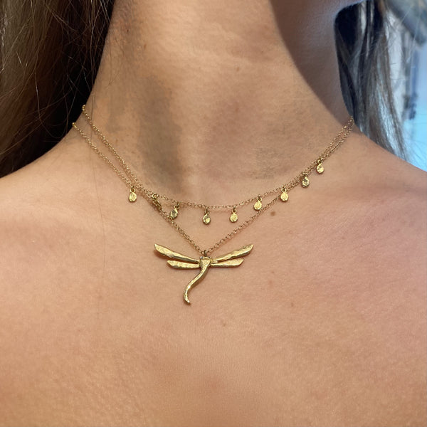 Hammered Dragonfly Necklace