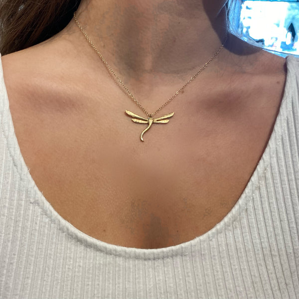 Hammered Dragonfly Necklace