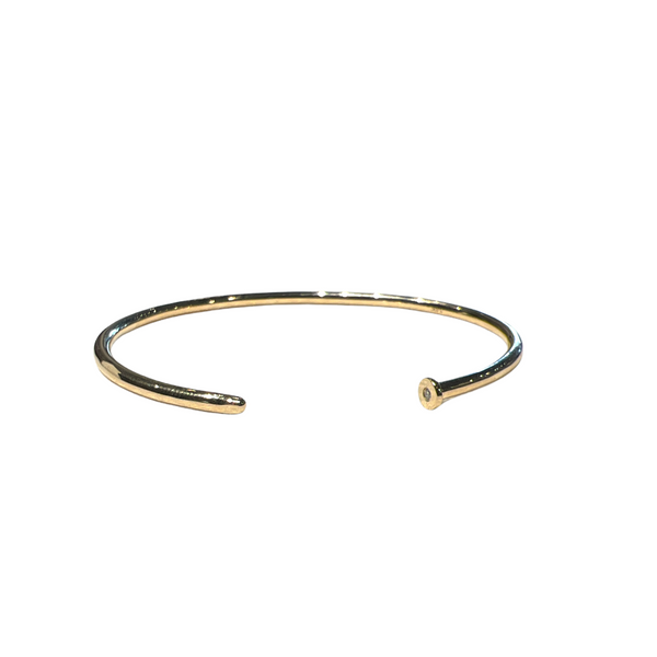 Gold Nail Cuff with Diamond Accent Bracelet