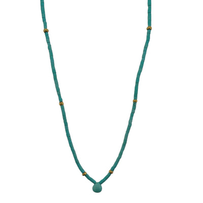 Turquoise with Gold Accent Beads Necklace
