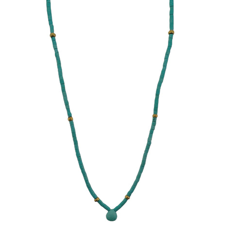Turquoise with Gold Accent Beads Necklace