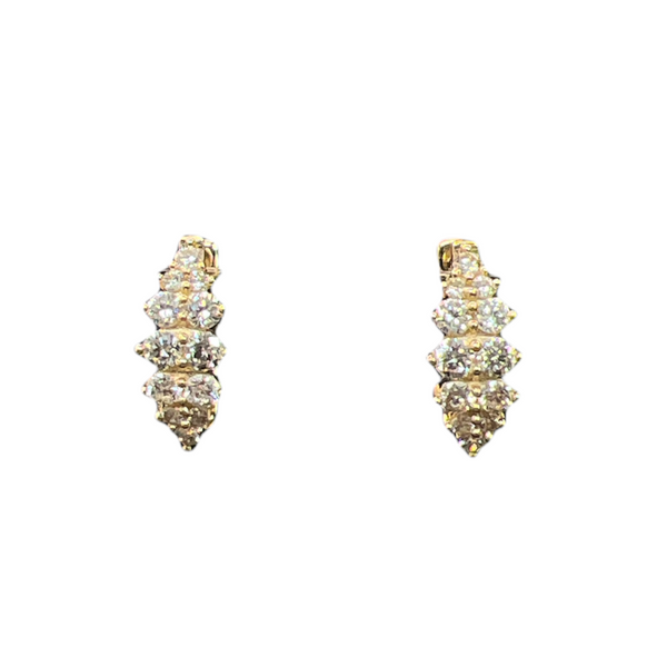 Marquise Illusion Diamond Huggie Earrings