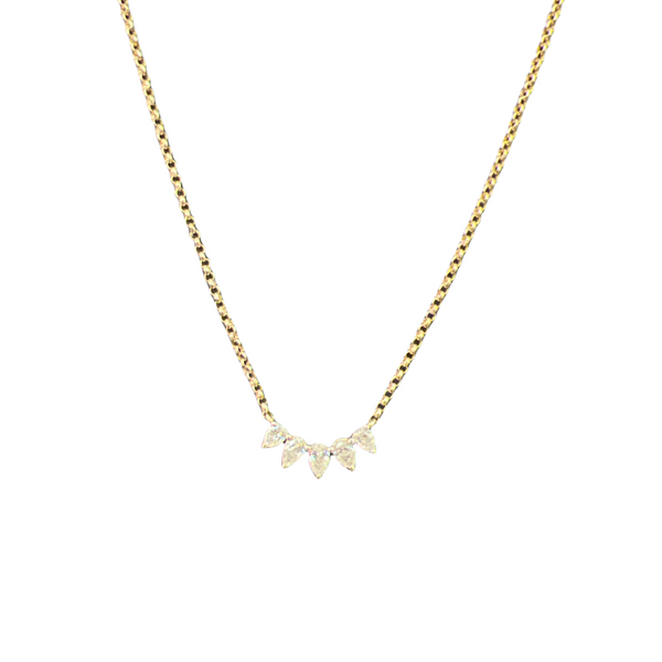 Five Pear Diamond Necklace