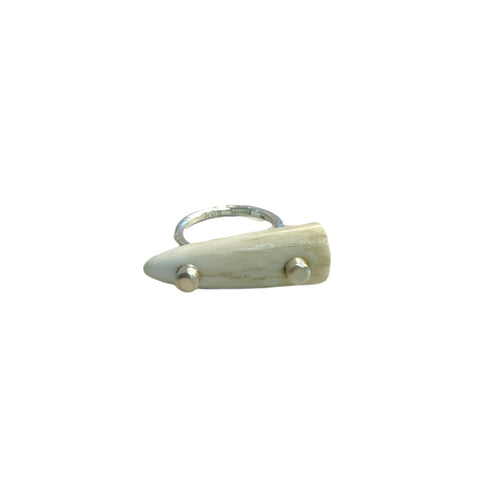 Silver Antler Tip Ring