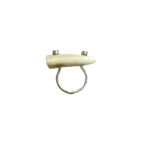 Silver Antler Tip Ring