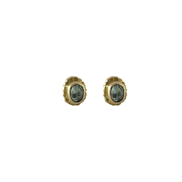 Green Sapphire Stud Earrings
