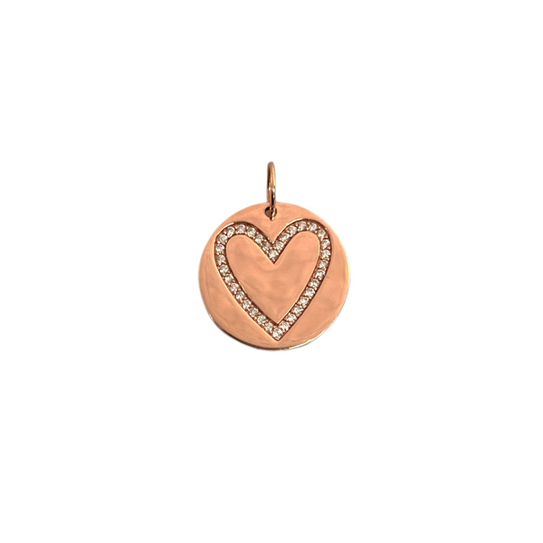 Diamond Heart Disc Necklace