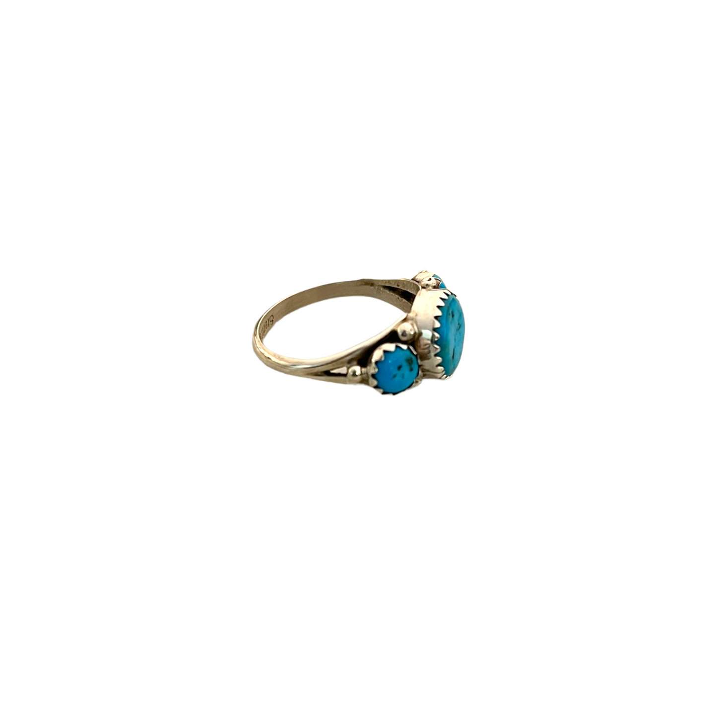 Vintage Round Turquoise Trio Ring