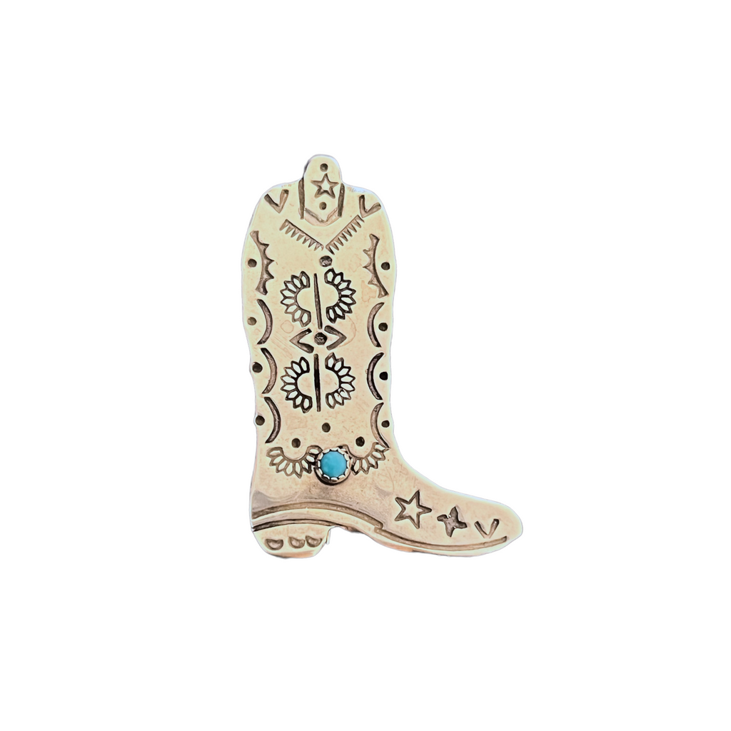 Turquoise Cowboy Boot Hat Pin