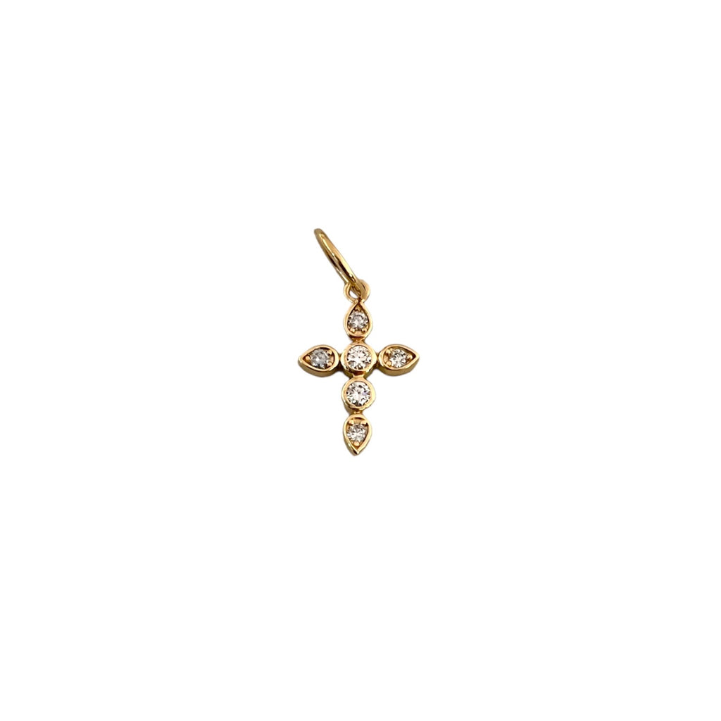 Small Diamond Bezel Cross Pendant