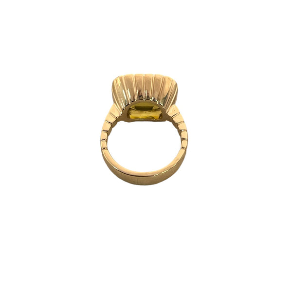 Beveled Bezel Lemon Quartz Ring