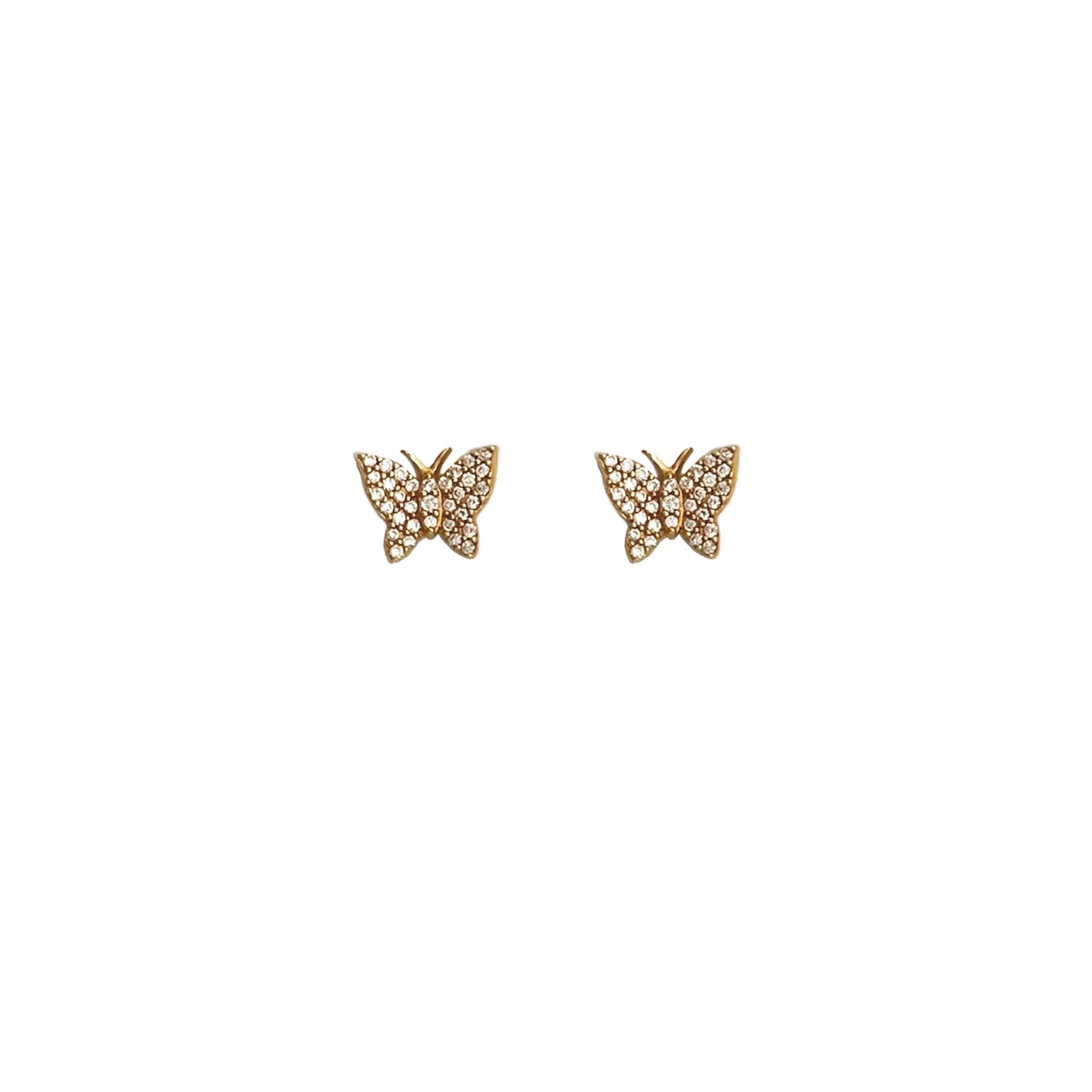 Pave Diamond Butterfly Stud Earrings