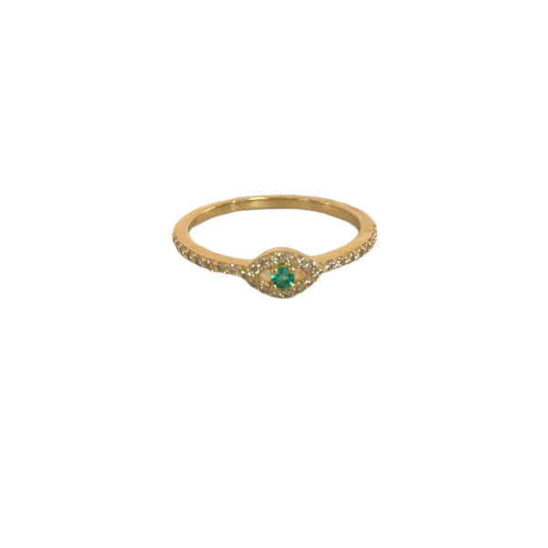 Emerald Evil Eye Ring