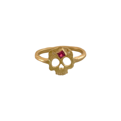 Ruby Skull Ring