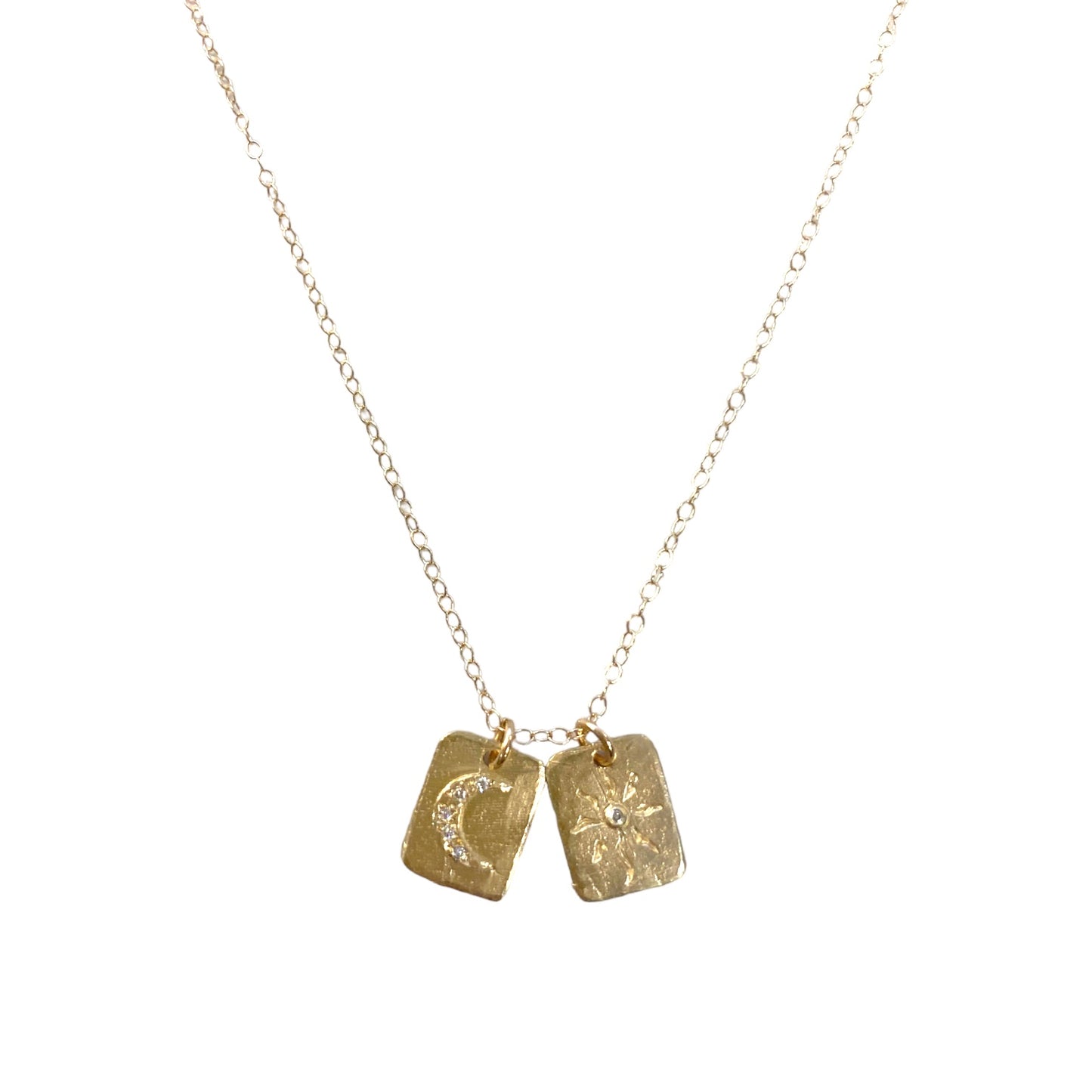 Sun & Moon Dog Tags Necklace