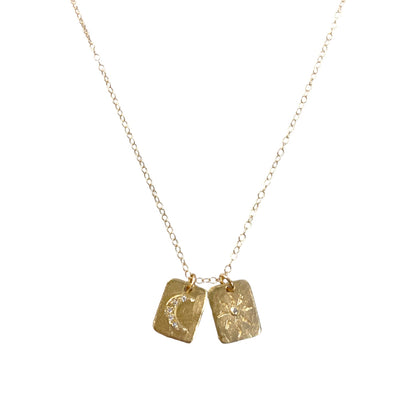 Sun & Moon Dog Tags Necklace