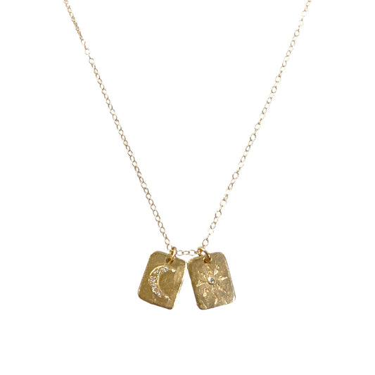 Sun & Moon Dog Tags Necklace