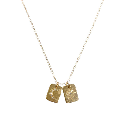 Sun & Moon Dog Tags Necklace