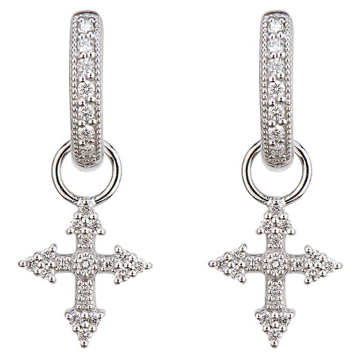 Provence Champagne Tiny Cross Huggie Charms
