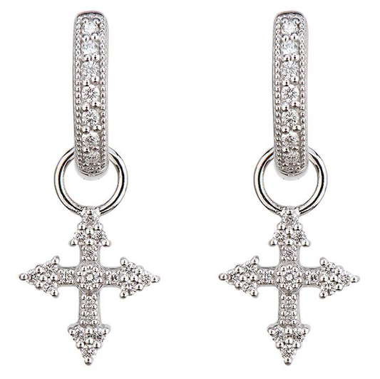 Provence Champagne Tiny Cross Huggie Charms