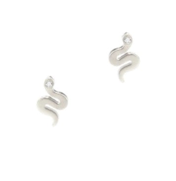 Silver Snake Studs