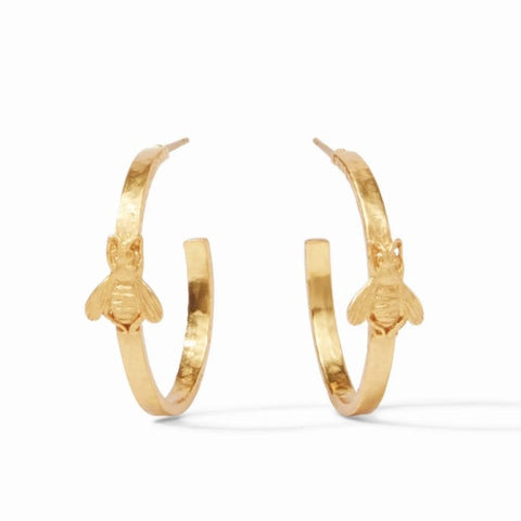 Bee Hoop Earrings