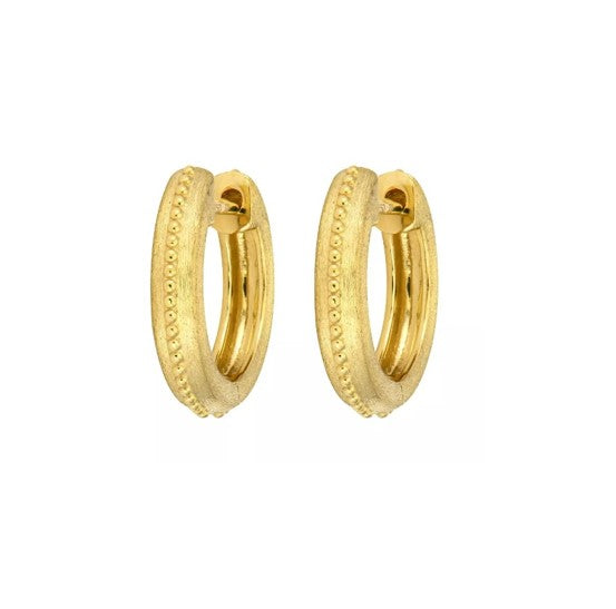 Plain Gold Hoop with Beaded Line Detail