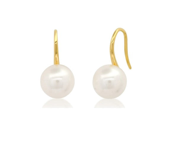 Large Pearl Fishhook Earring