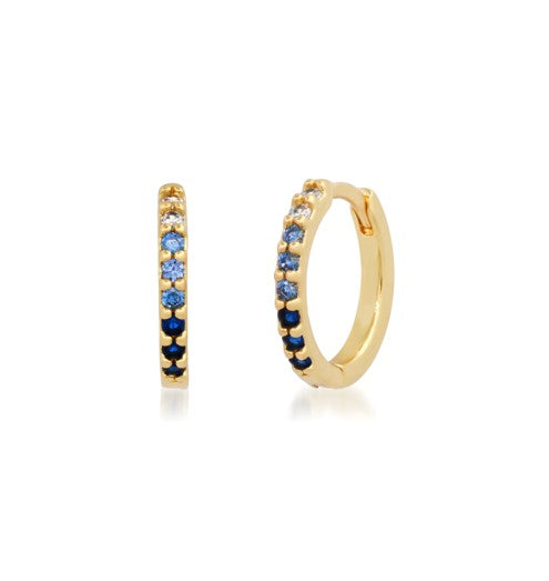 Blue Ombre Pave CZ Huggie