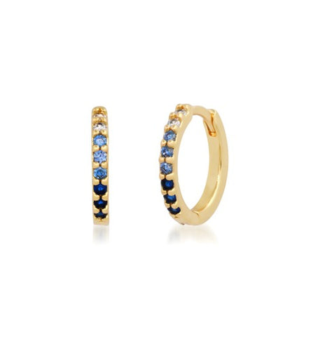 Blue Ombre Pave CZ Huggie