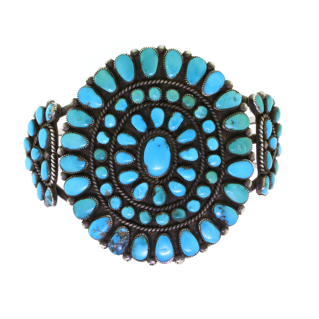 Vintage 1940's Turquoise Cluster Bracelet