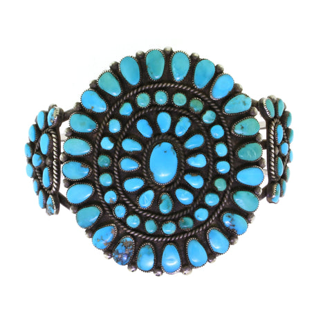 Vintage 1940's Turquoise Cluster Bracelet