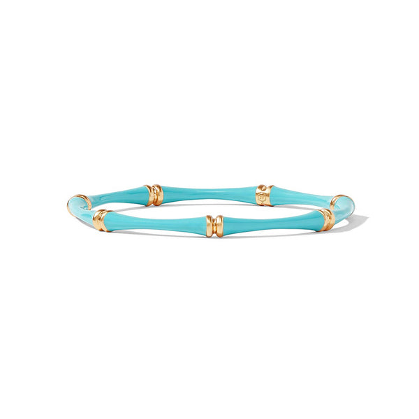 Bamboo Bangle Bahamian Blue Enamel Bracelet