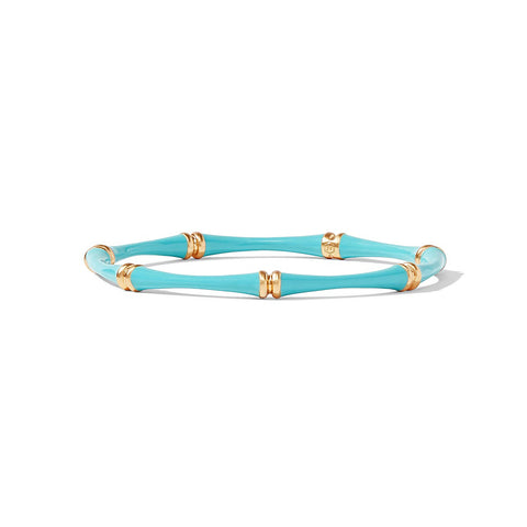 Bamboo Bangle Bahamian Blue Enamel Bracelet