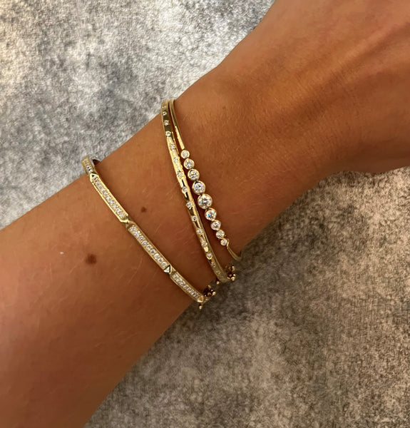 Alternating Diamond Star Hinge Bracelet