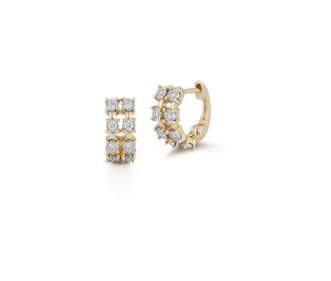Ava Bea Double Row Huggie Earrings