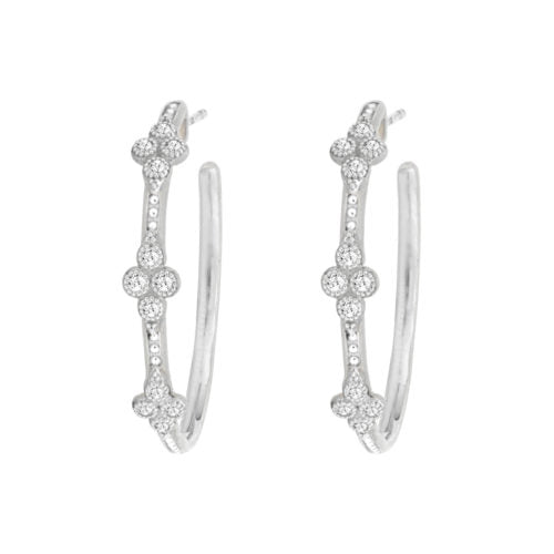 Silver Medium Moroccan Quad Hoop Earrings