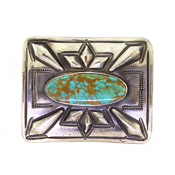 Vintage 1970s Turquoise Mountain Belt Buckle