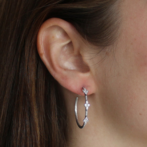 Silver Medium Moroccan Quad Hoop Earrings