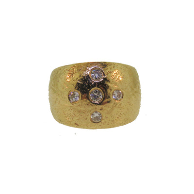 Textured Diamond Cross Ring