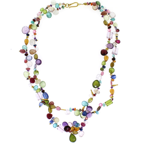 Rainbow Double Strand Necklace
