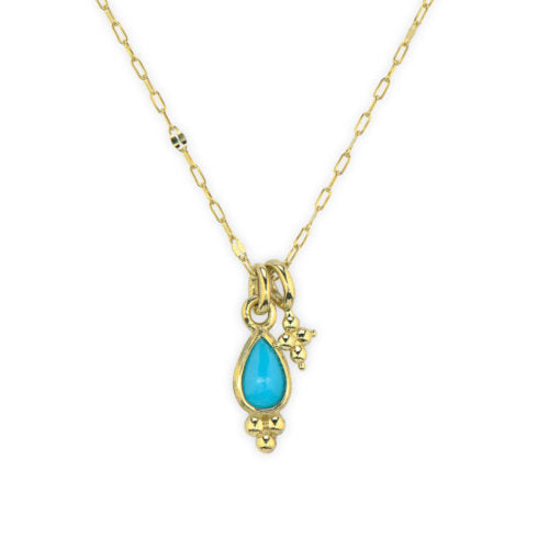 Petite Turquoise Pear Trio Necklace