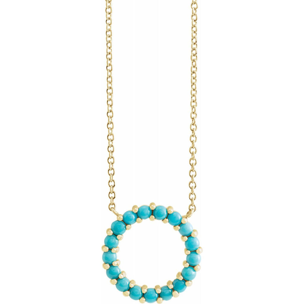 Small Turquoise Circle Necklace