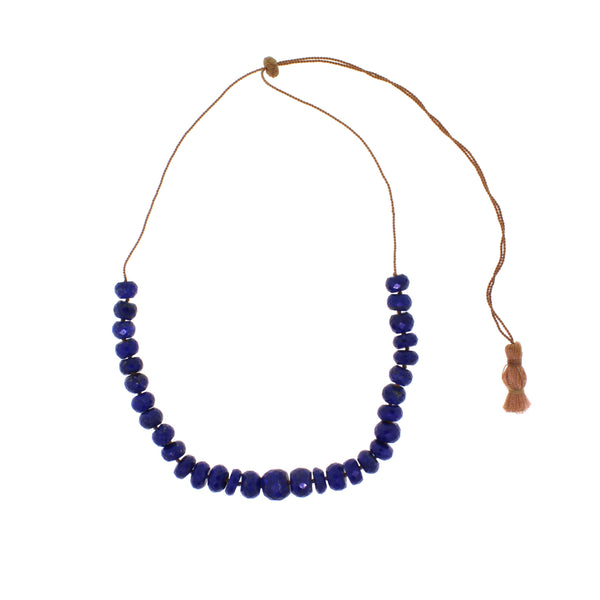 Gold September Lapis Lazuli Birthstone Necklace | Under the Rose